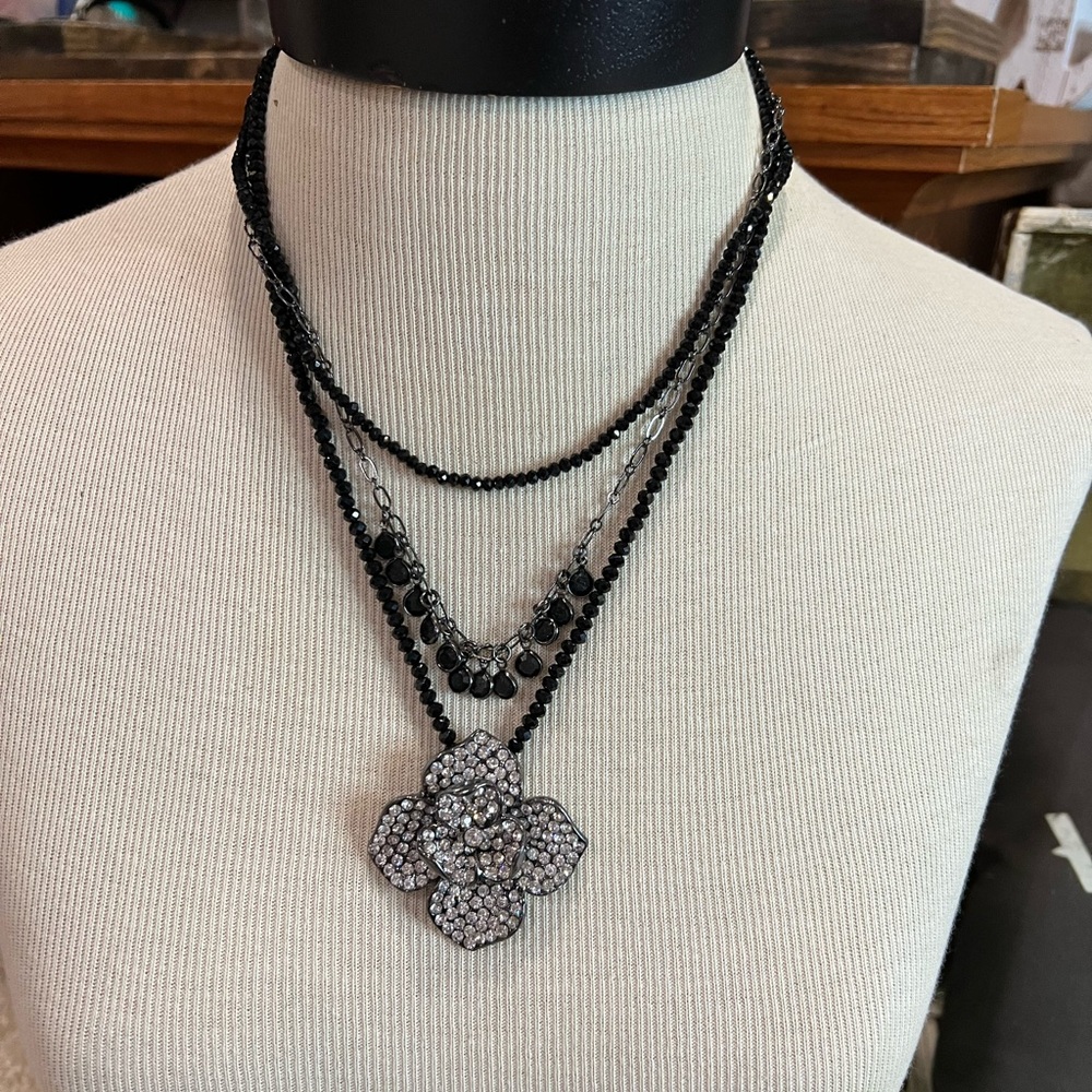 White House Black Market 3 layer necklace